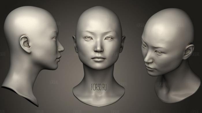 Female Head 8 3d stl модель для ЧПУ